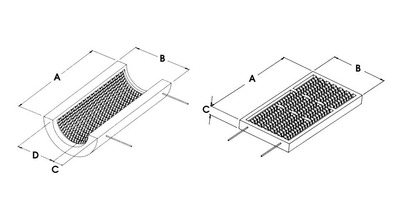 Схема керамических канальных нагревателей Схема керамических канальных нагревателей